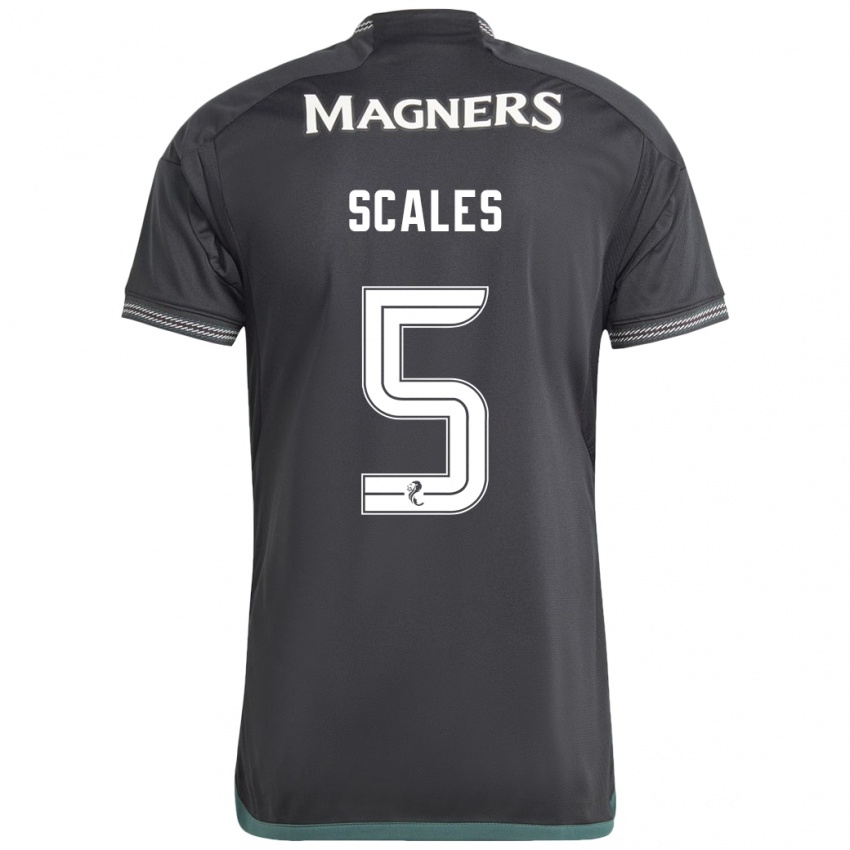 Kinder Liam Scales #5 Schwarz Auswärtstrikot Trikot 2023/24 T-Shirt Belgien