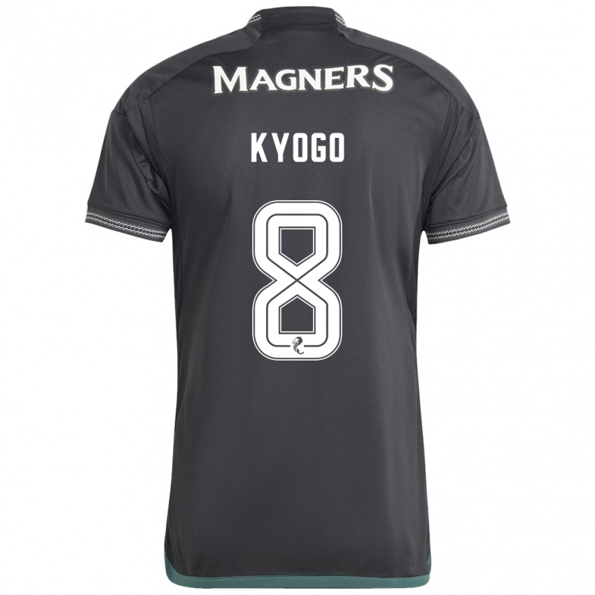 Kinder Kyogo Furuhashi #8 Schwarz Auswärtstrikot Trikot 2023/24 T-Shirt Belgien