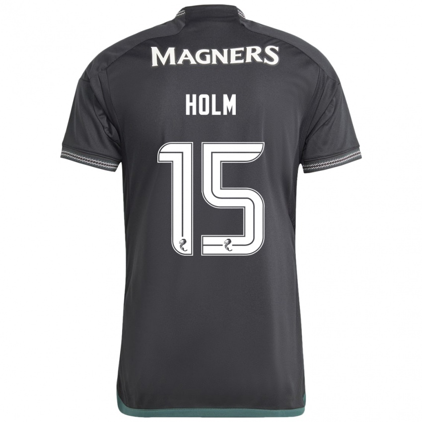Kinder Odin Thiago Holm #15 Schwarz Auswärtstrikot Trikot 2023/24 T-Shirt Belgien
