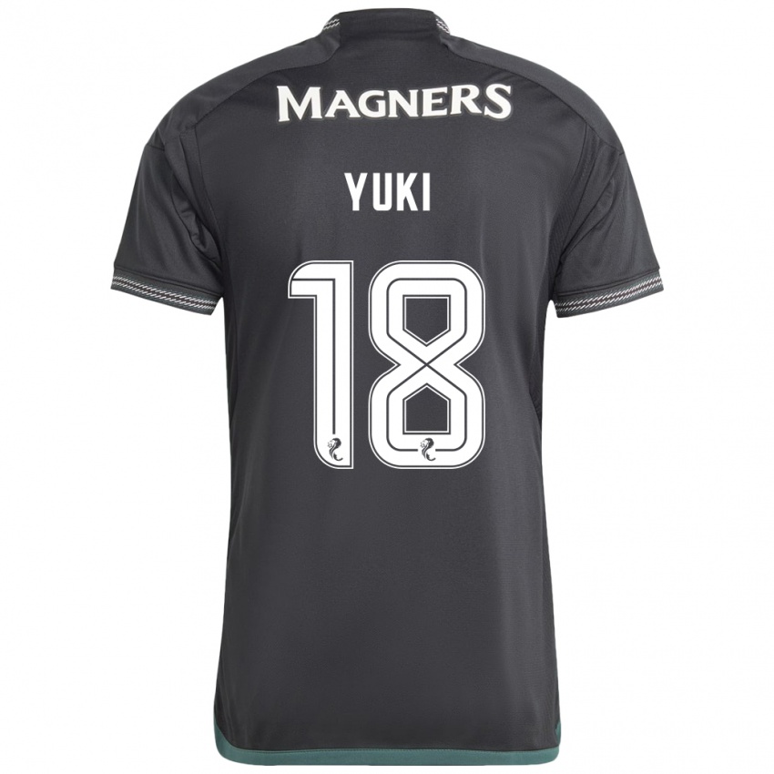 Kinder Yuki Kobayashi #18 Schwarz Auswärtstrikot Trikot 2023/24 T-Shirt Belgien