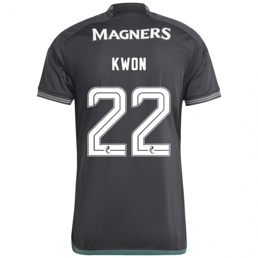 Kinder Hyeok-Kyu Kwon #22 Schwarz Auswärtstrikot Trikot 2023/24 T-Shirt Belgien