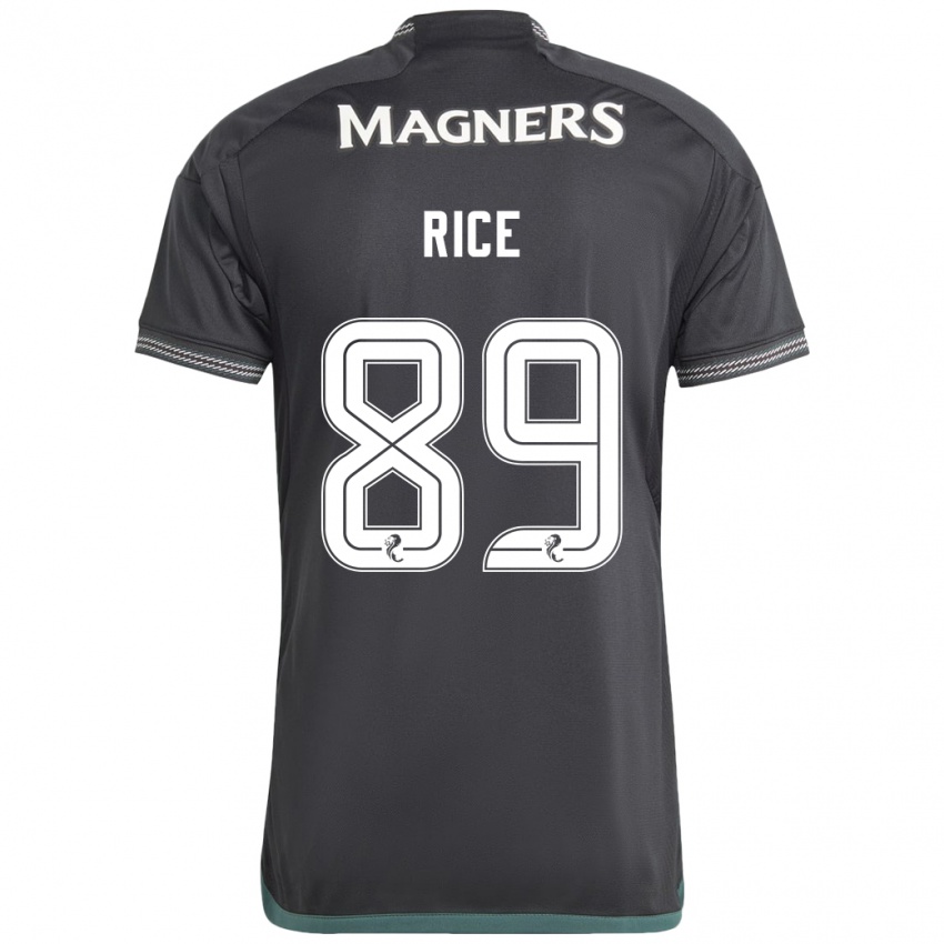 Kinder Aidan Rice #89 Schwarz Auswärtstrikot Trikot 2023/24 T-Shirt Belgien