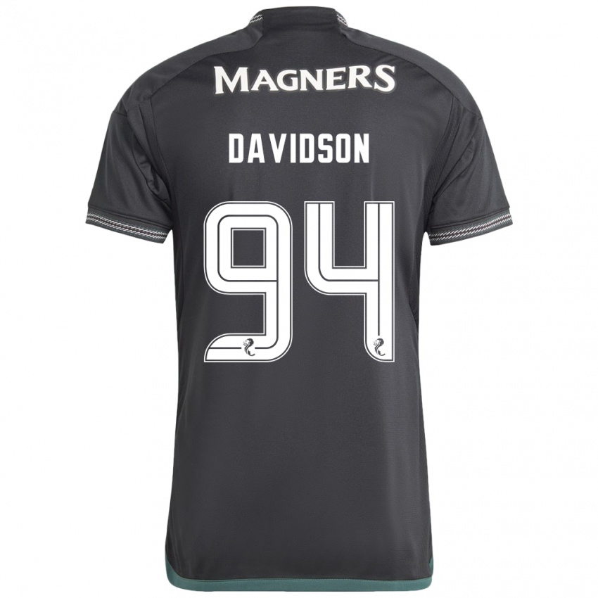 Kinder Alasdair Davidson #94 Schwarz Auswärtstrikot Trikot 2023/24 T-Shirt Belgien