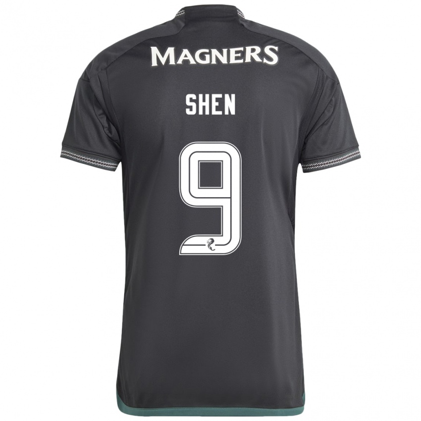 Kinder Shen Mengyu #9 Schwarz Auswärtstrikot Trikot 2023/24 T-Shirt Belgien