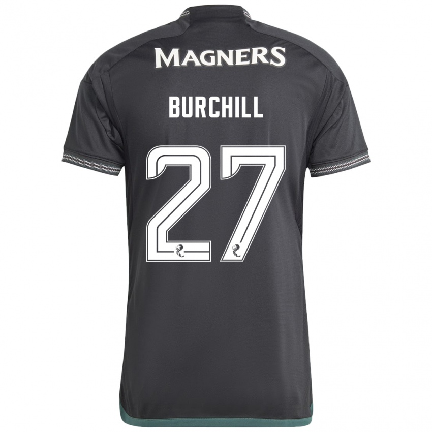 Kinder Tiree Burchill #27 Schwarz Auswärtstrikot Trikot 2023/24 T-Shirt Belgien