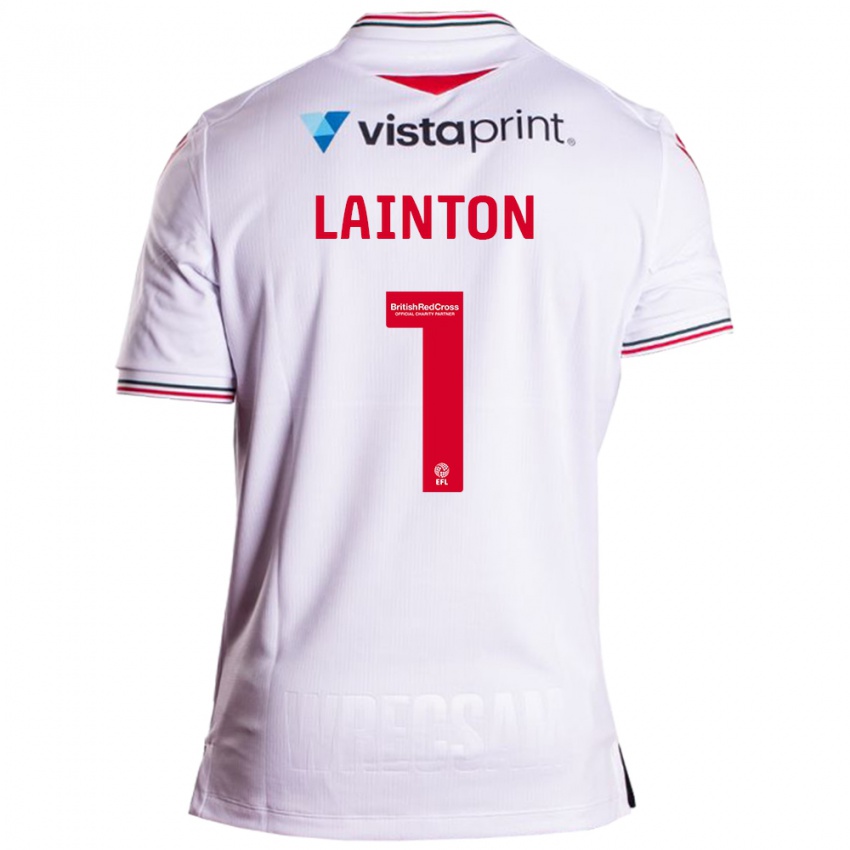 Kinder Rob Lainton #1 Weiß Auswärtstrikot Trikot 2023/24 T-Shirt Belgien