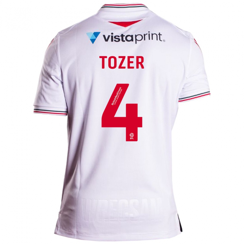 Kinderen Ben Tozer #4 Wit Uitshirt Uittenue 2023/24 T-Shirt België
