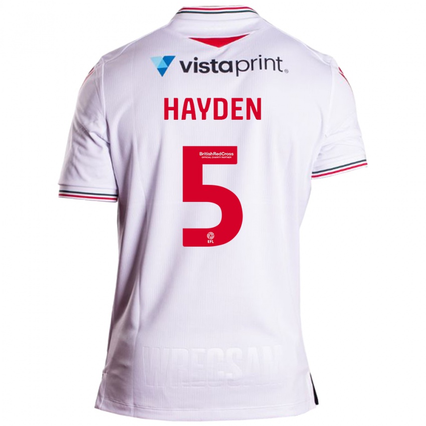 Kinderen Aaron Hayden #5 Wit Uitshirt Uittenue 2023/24 T-Shirt België