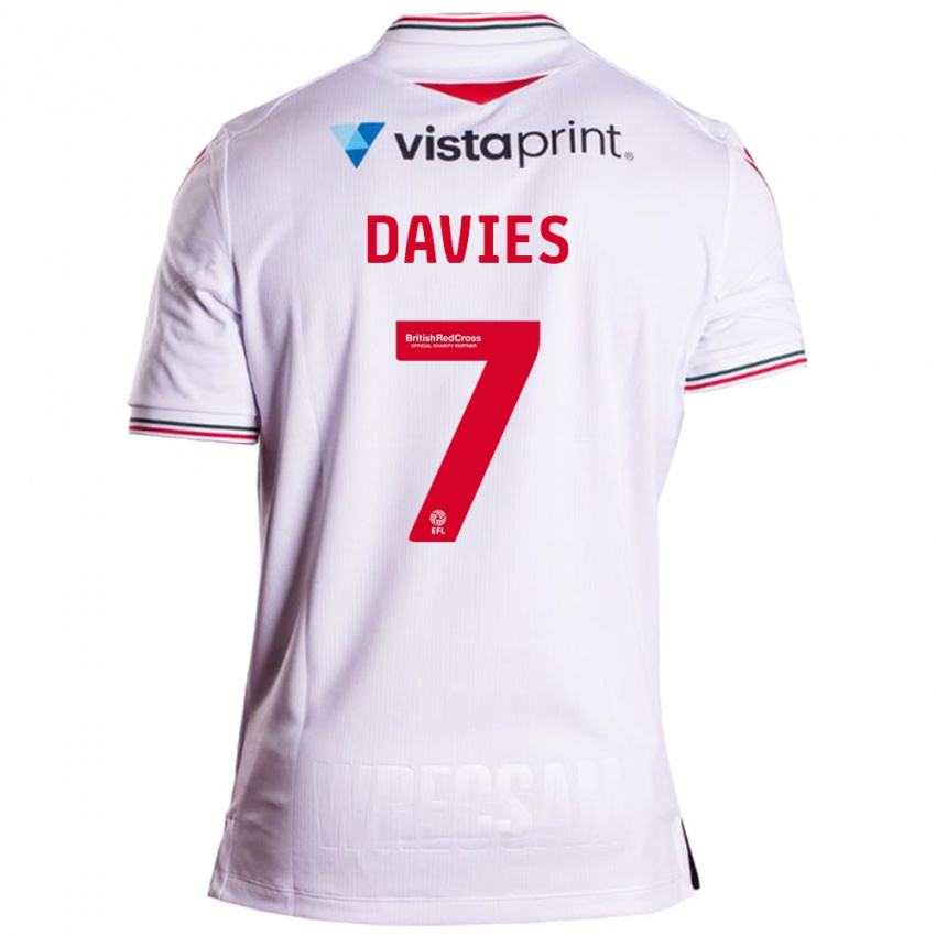 Kinder Jordan Davies #7 Weiß Auswärtstrikot Trikot 2023/24 T-Shirt Belgien