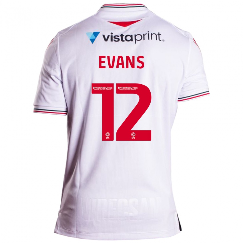 Kinder George Evans #12 Weiß Auswärtstrikot Trikot 2023/24 T-Shirt Belgien