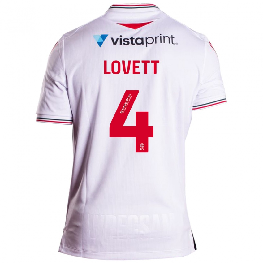 Kinder Erin Lovett #4 Weiß Auswärtstrikot Trikot 2023/24 T-Shirt Belgien