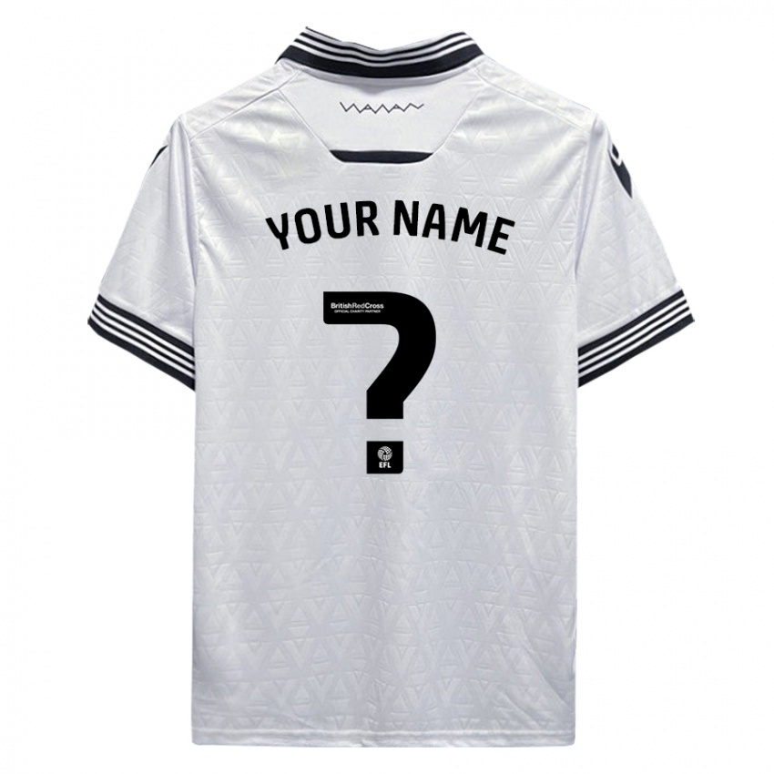 Kinderen Uw Naam #0 Wit Uitshirt Uittenue 2023/24 T-Shirt België