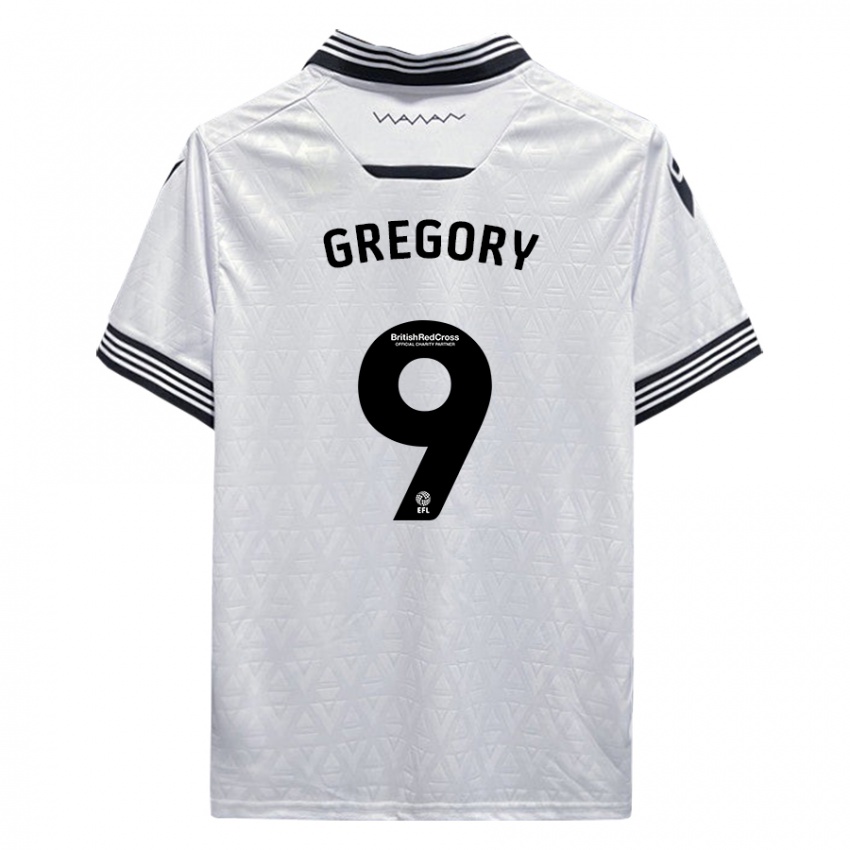 Kinder Lee Gregory #9 Weiß Auswärtstrikot Trikot 2023/24 T-Shirt Belgien