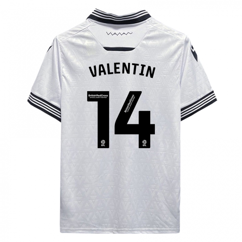 Kinder Pol Valentín #14 Weiß Auswärtstrikot Trikot 2023/24 T-Shirt Belgien