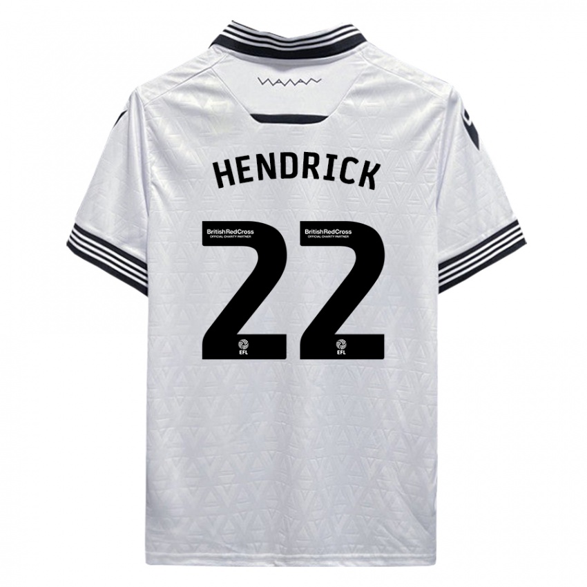 Kinder Jeff Hendrick #22 Weiß Auswärtstrikot Trikot 2023/24 T-Shirt Belgien