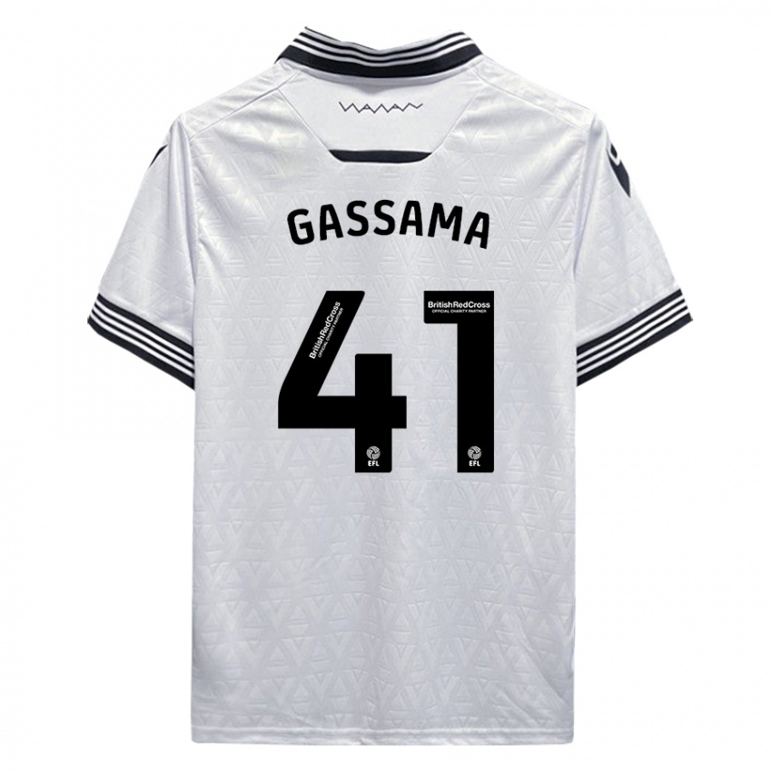 Kinder Djeidi Gassama #41 Weiß Auswärtstrikot Trikot 2023/24 T-Shirt Belgien