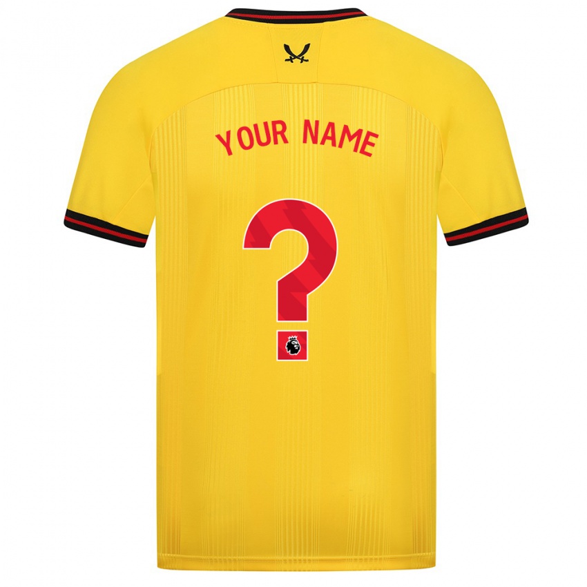 Kinder Ihren Namen #0 Gelb Auswärtstrikot Trikot 2023/24 T-Shirt Belgien