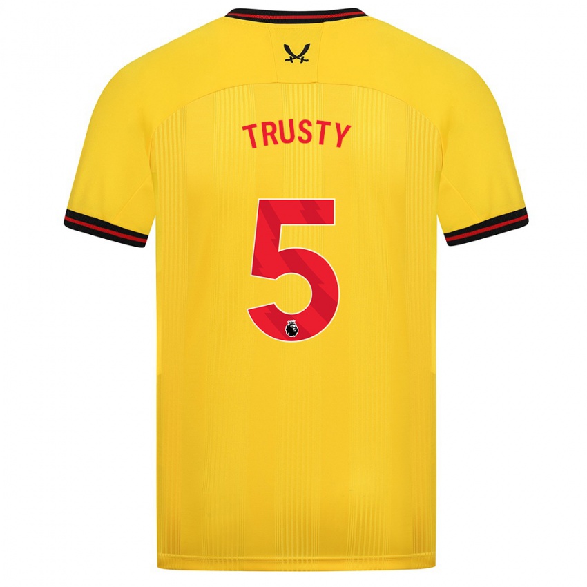 Kinder Auston Trusty #5 Gelb Auswärtstrikot Trikot 2023/24 T-Shirt Belgien