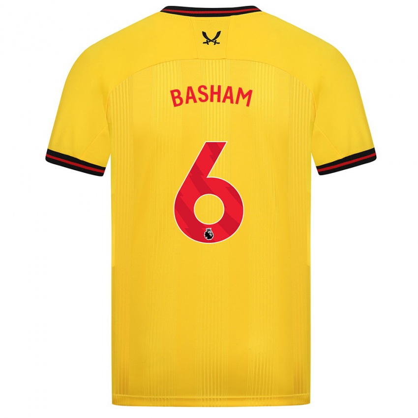 Kinder Chris Basham #6 Gelb Auswärtstrikot Trikot 2023/24 T-Shirt Belgien
