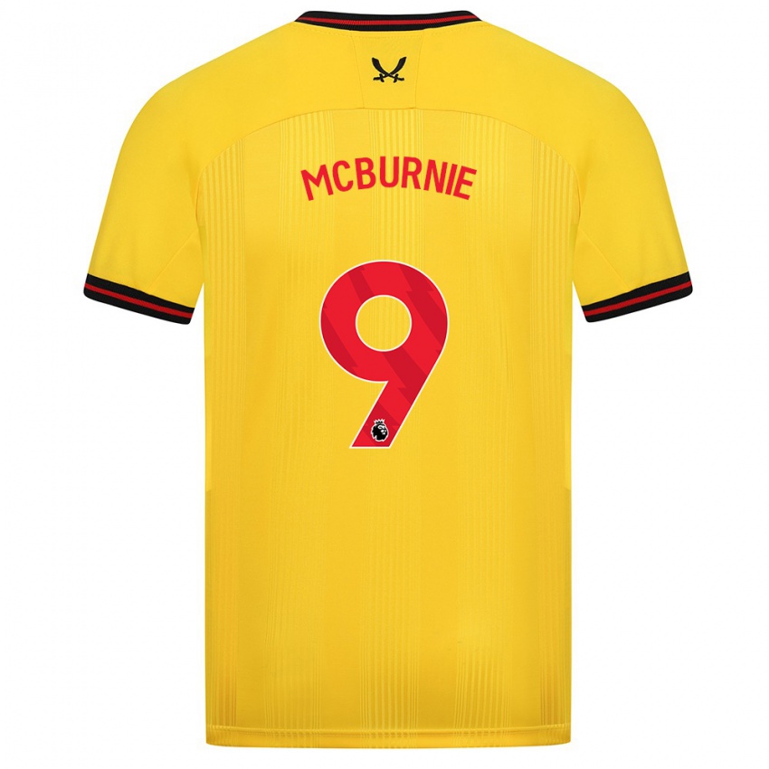 Kinder Oli Mcburnie #9 Gelb Auswärtstrikot Trikot 2023/24 T-Shirt Belgien