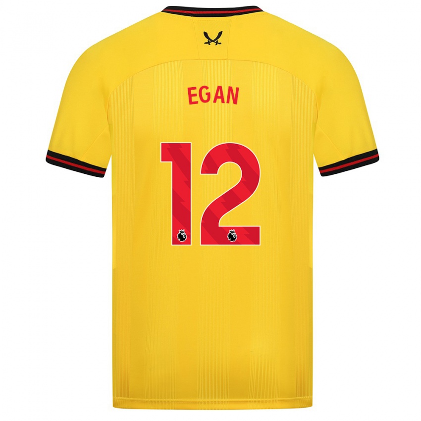 Kinder John Egan #12 Gelb Auswärtstrikot Trikot 2023/24 T-Shirt Belgien