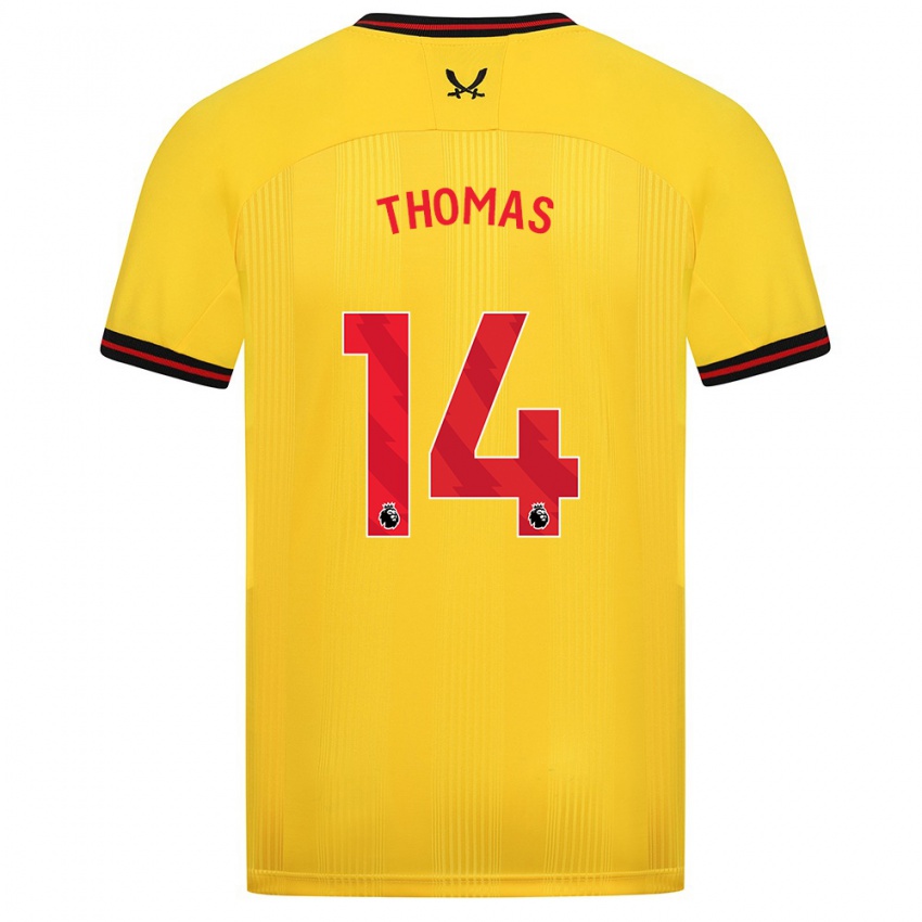 Kinder Luke Thomas #14 Gelb Auswärtstrikot Trikot 2023/24 T-Shirt Belgien