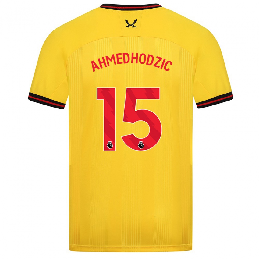 Kinder Anel Ahmedhodzic #15 Gelb Auswärtstrikot Trikot 2023/24 T-Shirt Belgien
