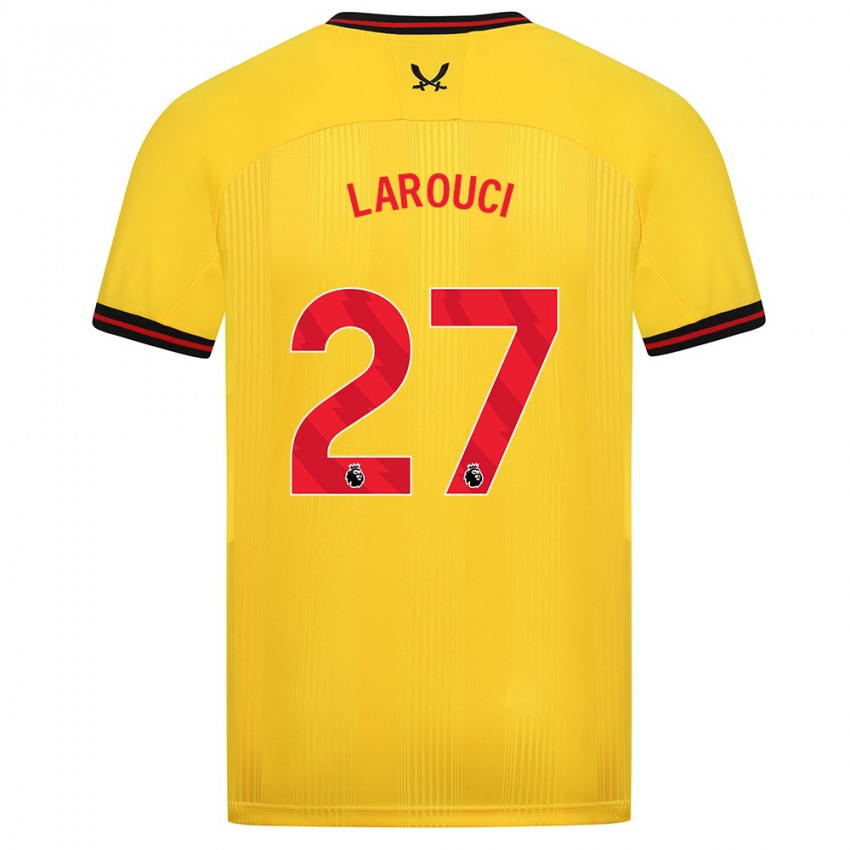 Kinder Yasser Larouci #27 Gelb Auswärtstrikot Trikot 2023/24 T-Shirt Belgien