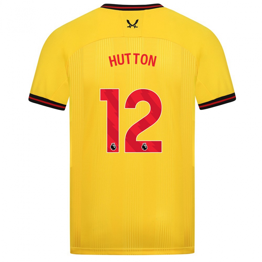 Kinder Jodie Hutton #12 Gelb Auswärtstrikot Trikot 2023/24 T-Shirt Belgien