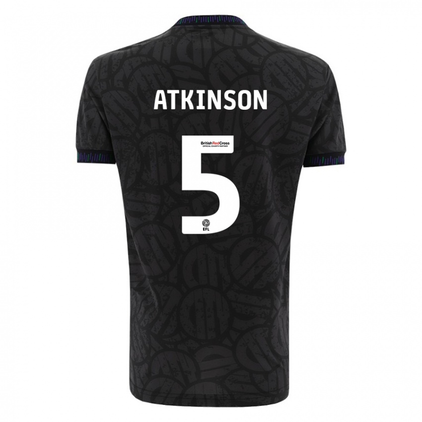 Kinder Rob Atkinson #5 Schwarz Auswärtstrikot Trikot 2023/24 T-Shirt Belgien