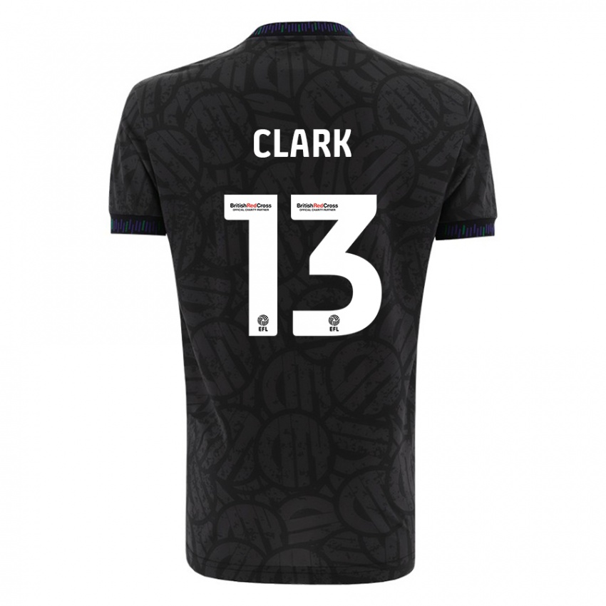 Kinder Olivia Clark #13 Schwarz Auswärtstrikot Trikot 2023/24 T-Shirt Belgien