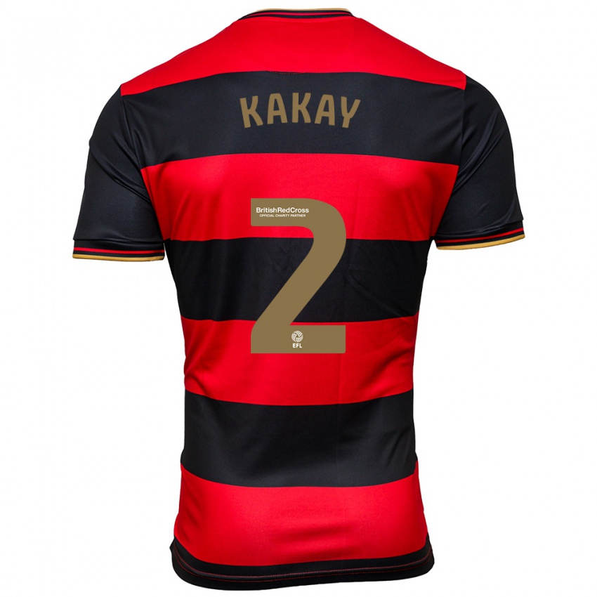 Kinder Osman Kakay #2 Schwarz Rot Auswärtstrikot Trikot 2023/24 T-Shirt Belgien