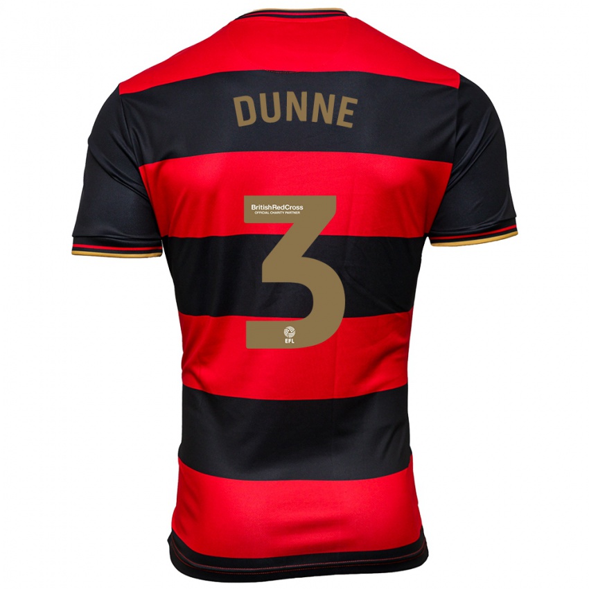 Kinder Jimmy Dunne #3 Schwarz Rot Auswärtstrikot Trikot 2023/24 T-Shirt Belgien
