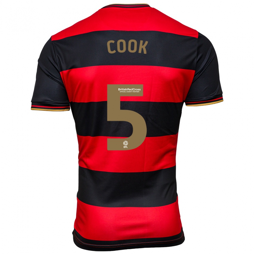 Kinder Steve Cook #5 Schwarz Rot Auswärtstrikot Trikot 2023/24 T-Shirt Belgien