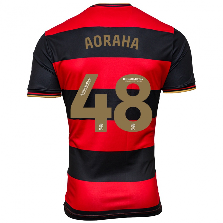 Kinder Alexander Aoraha #48 Schwarz Rot Auswärtstrikot Trikot 2023/24 T-Shirt Belgien