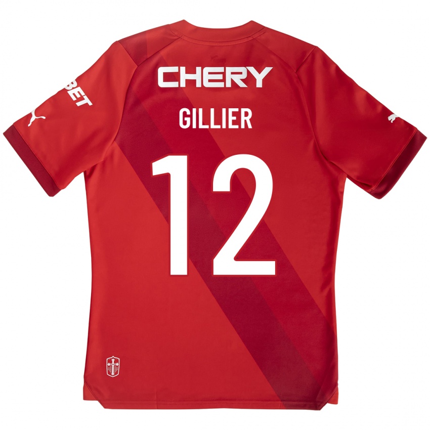 Kinderen Thomas Gillier #12 Rood Uitshirt Uittenue 2023/24 T-Shirt België