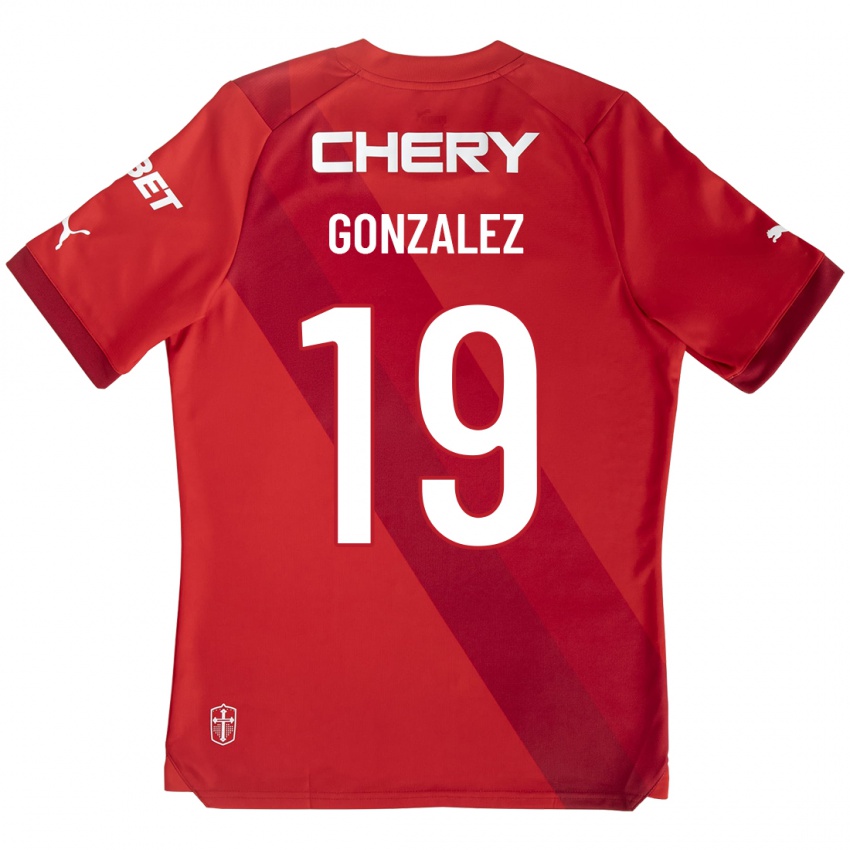 Kinderen Bryan González #19 Rood Uitshirt Uittenue 2023/24 T-Shirt België