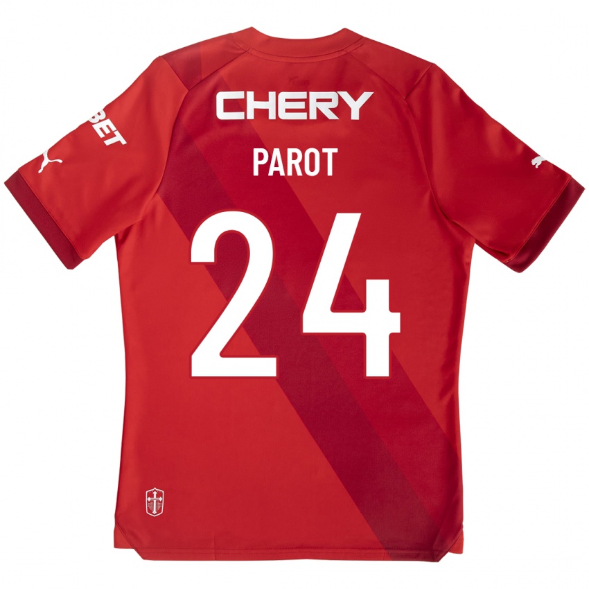 Kinderen Alfonso Parot #24 Rood Uitshirt Uittenue 2023/24 T-Shirt België