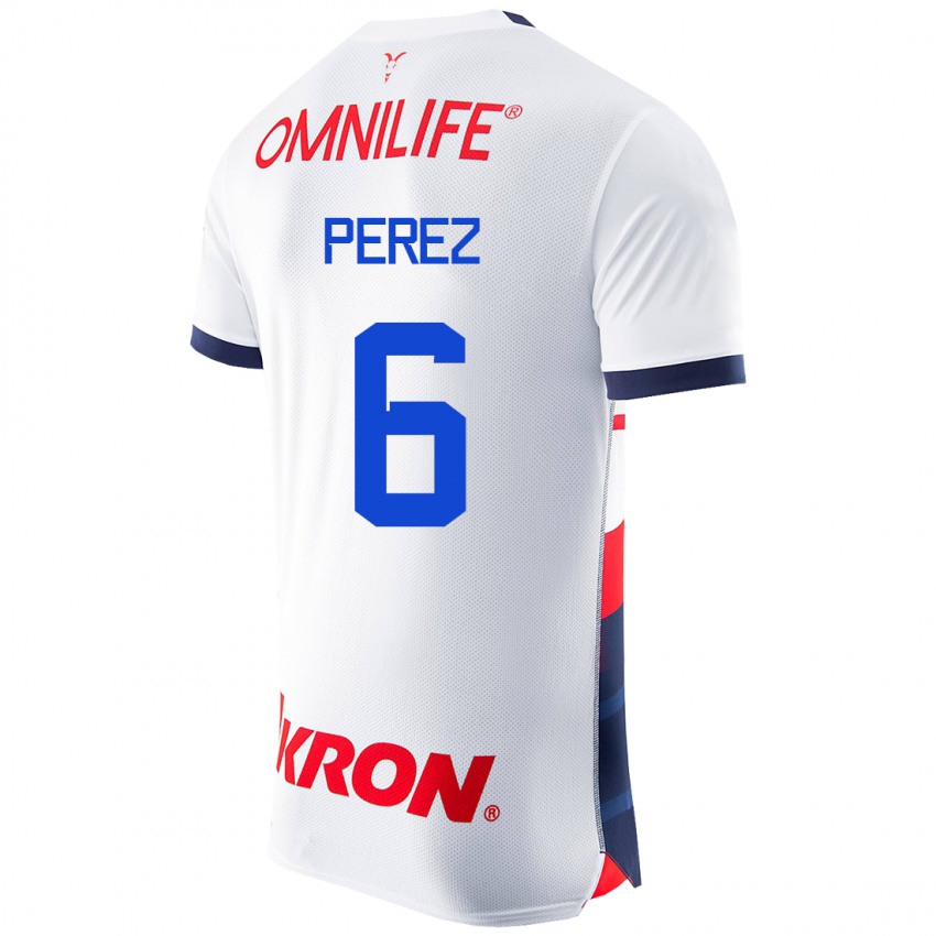Kinder Pável Pérez #6 Weiß Auswärtstrikot Trikot 2023/24 T-Shirt Belgien