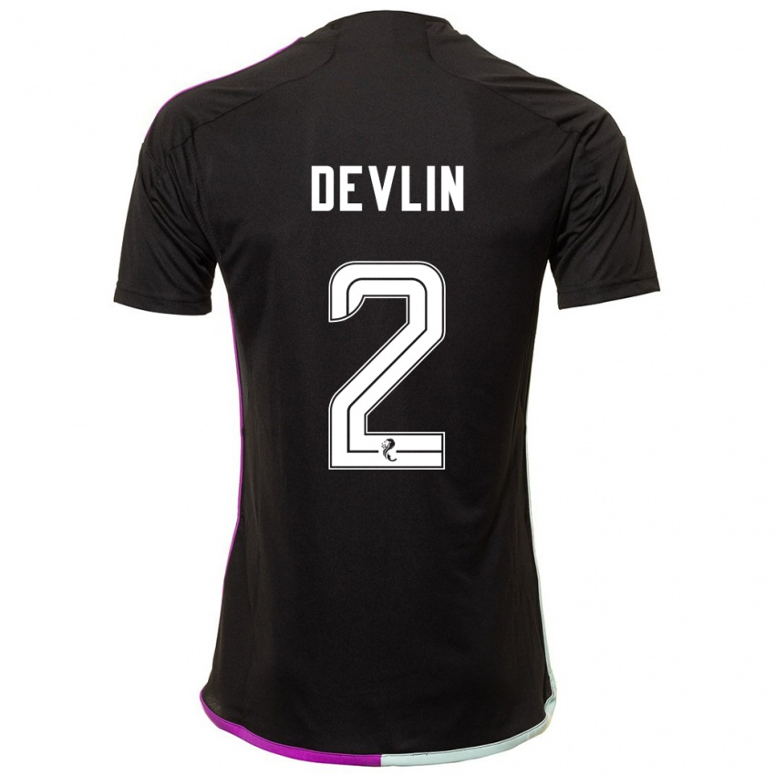 Kinder Nicky Devlin #2 Schwarz Auswärtstrikot Trikot 2023/24 T-Shirt Belgien