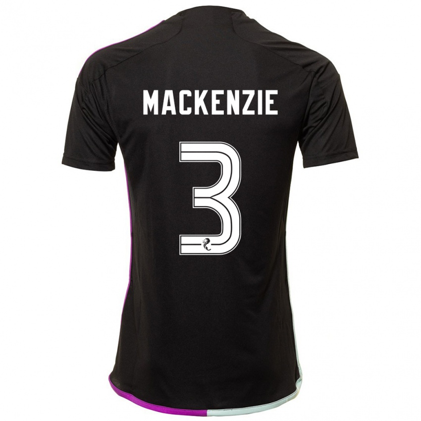 Kinder Jack Mackenzie #3 Schwarz Auswärtstrikot Trikot 2023/24 T-Shirt Belgien