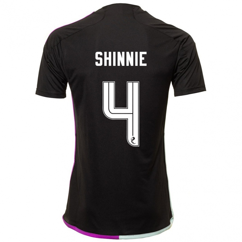 Kinderen Graeme Shinnie #4 Zwart Uitshirt Uittenue 2023/24 T-Shirt België
