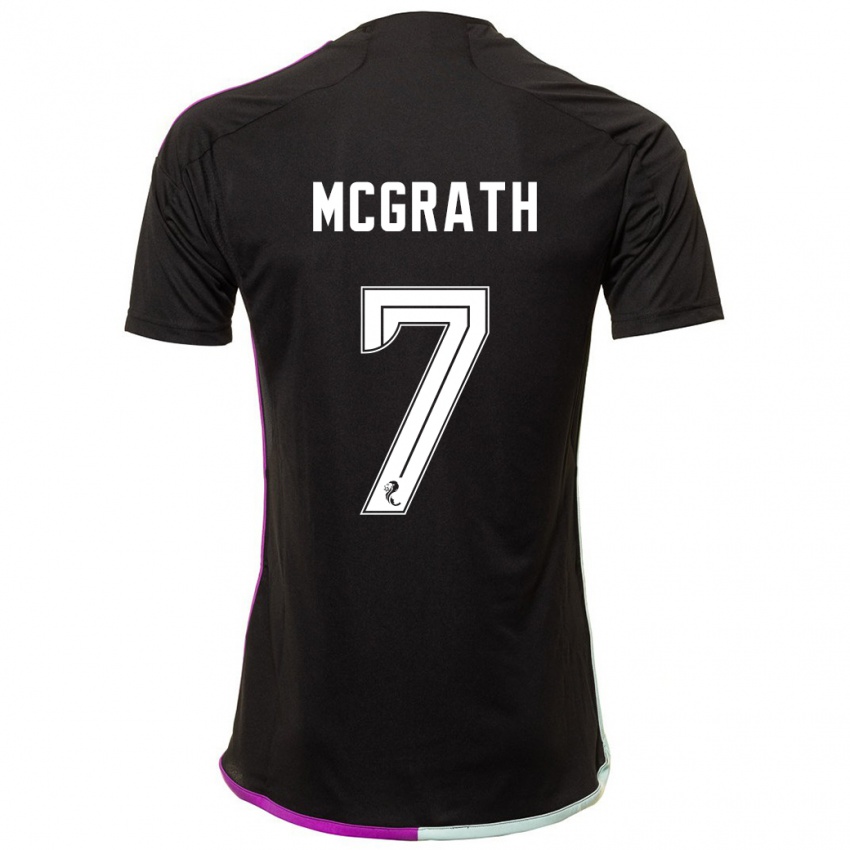Kinder Jamie Mcgrath #7 Schwarz Auswärtstrikot Trikot 2023/24 T-Shirt Belgien