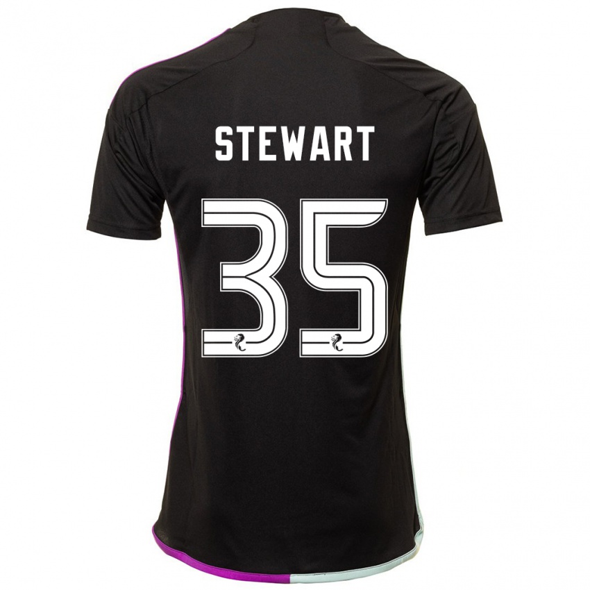 Kinderen Alfie Stewart #35 Zwart Uitshirt Uittenue 2023/24 T-Shirt België