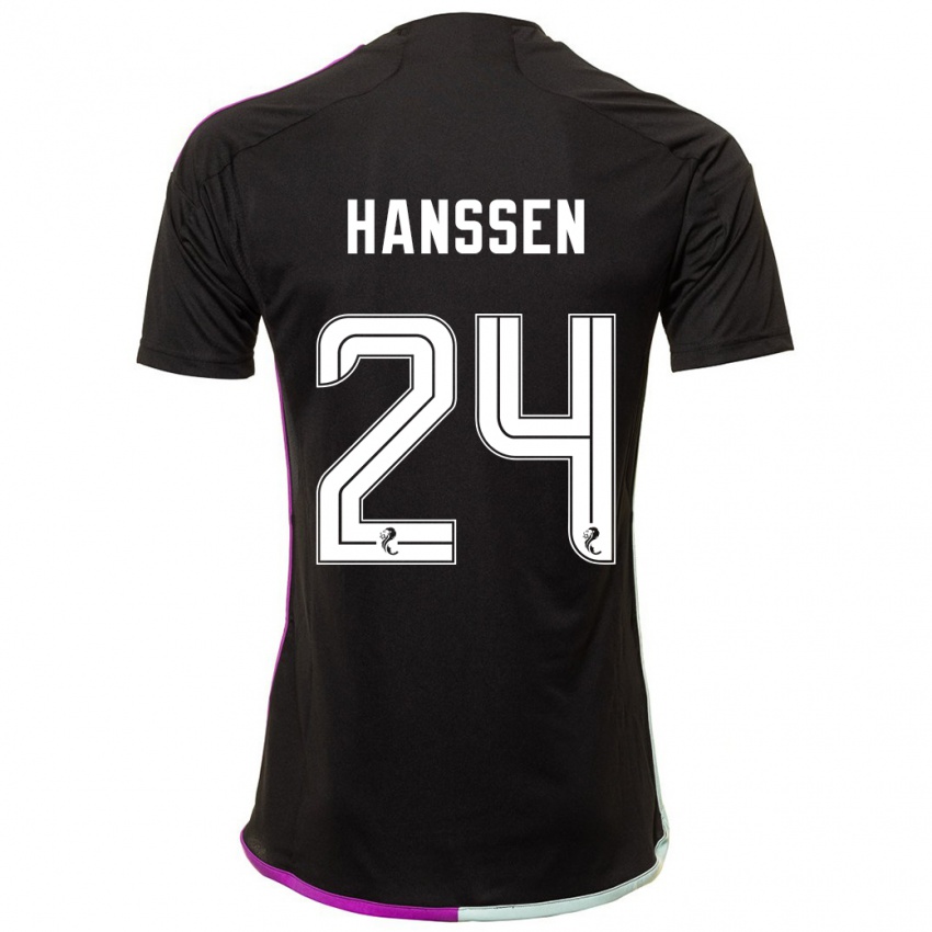 Kinder Nadine Hanssen #24 Schwarz Auswärtstrikot Trikot 2023/24 T-Shirt Belgien