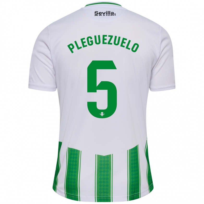 Heren Xavi Pleguezuelo #5 Wit Thuisshirt Thuistenue 2023/24 T-Shirt België