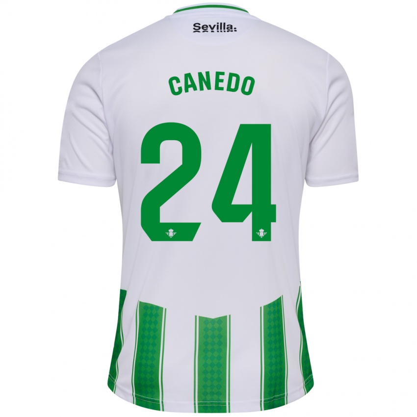 Herren Damián Canedo #24 Weiß Heimtrikot Trikot 2023/24 T-Shirt Belgien