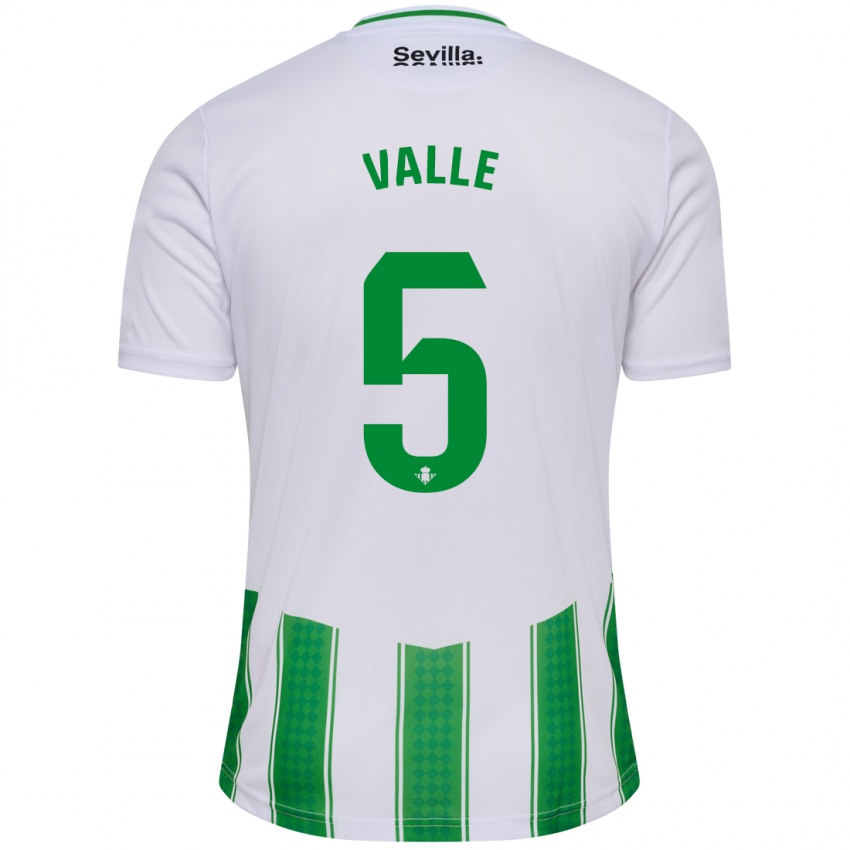 Herren María Valle López #5 Weiß Heimtrikot Trikot 2023/24 T-Shirt Belgien