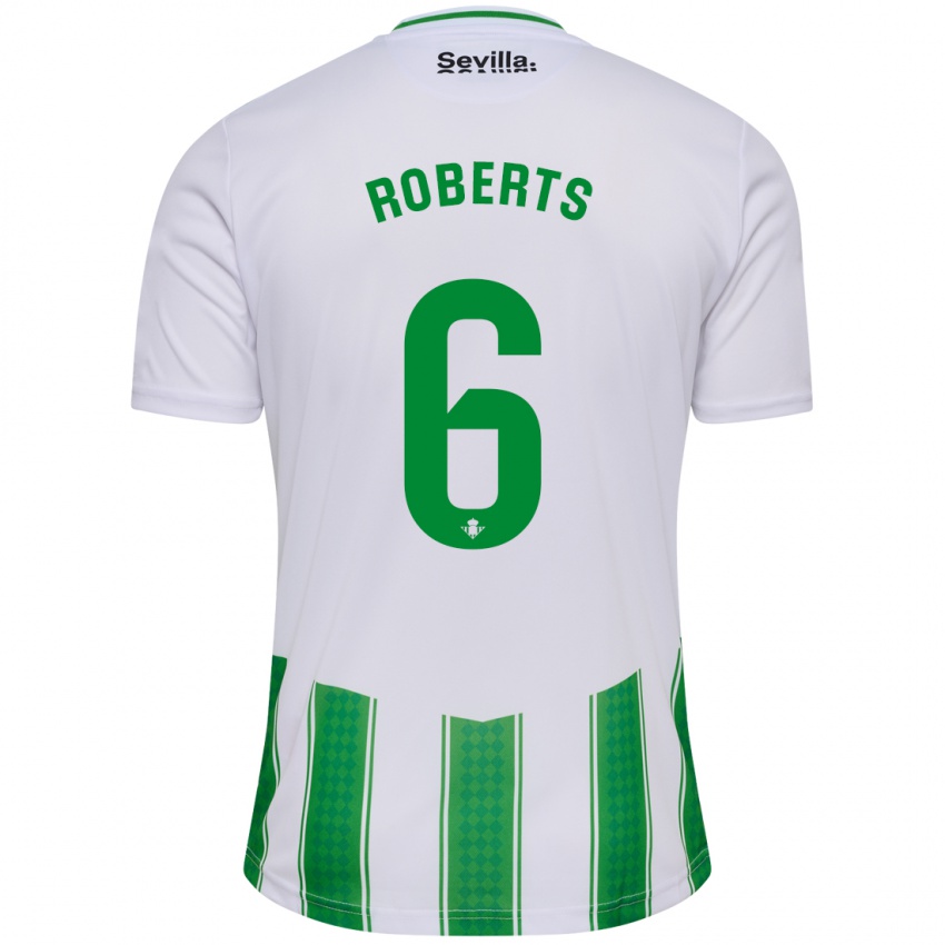 Herren Rhiannon Roberts #6 Weiß Heimtrikot Trikot 2023/24 T-Shirt Belgien