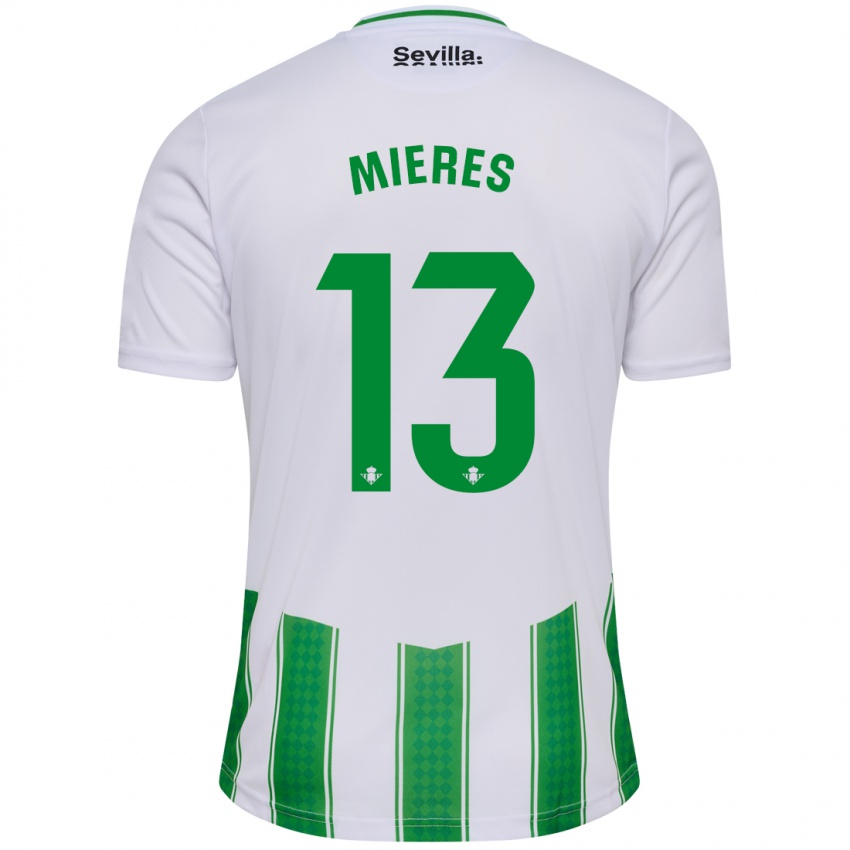 Heren Malena Mieres García #13 Wit Thuisshirt Thuistenue 2023/24 T-Shirt België